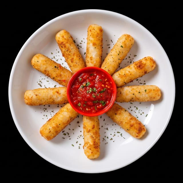 6 Mozzarella Sticks.